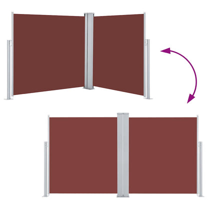 vidaXL Side Awning | Brown | 100% polyester with PU coating | 120 x 600 cm 5