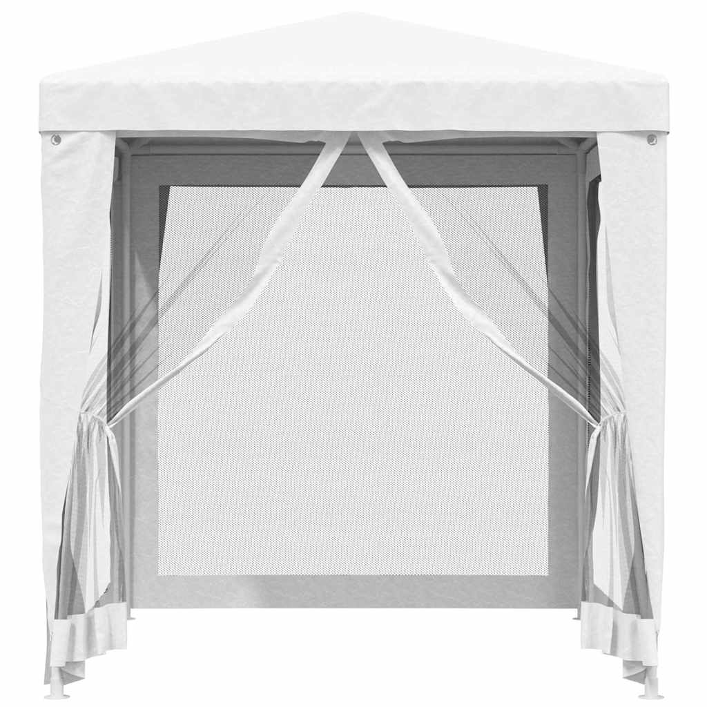 vidaXL Party Tent with 4 Mesh Sidewalls 2x2 m White 3