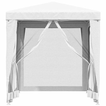 vidaXL Party Tent with 4 Mesh Sidewalls 2x2 m White 3