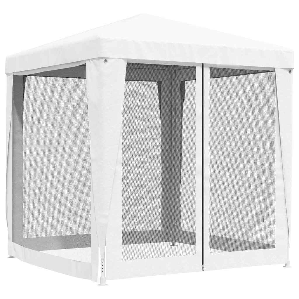 vidaXL Party Tent with 4 Mesh Sidewalls 2x2 m White 4