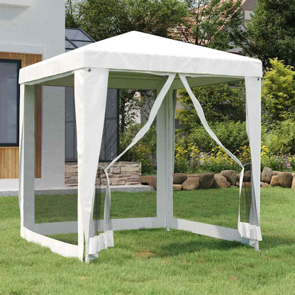 vidaXL Party Tent with 4 Mesh Sidewalls 2x2 m White 1