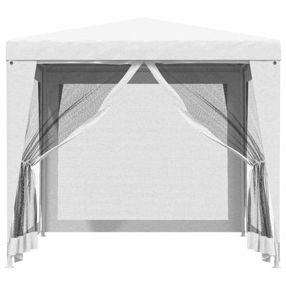 vidaXL Party Tent with 4 Mesh Sidewalls 2.5x2.5 m White 3