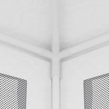vidaXL Party Tent with 4 Mesh Sidewalls 2.5x2.5 m White 6