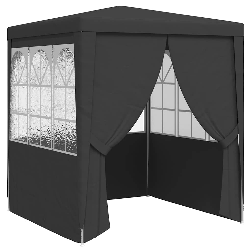 vidaXL Professional Party Tent with Side Walls 2x2m Anthracite 90 g/m² 2