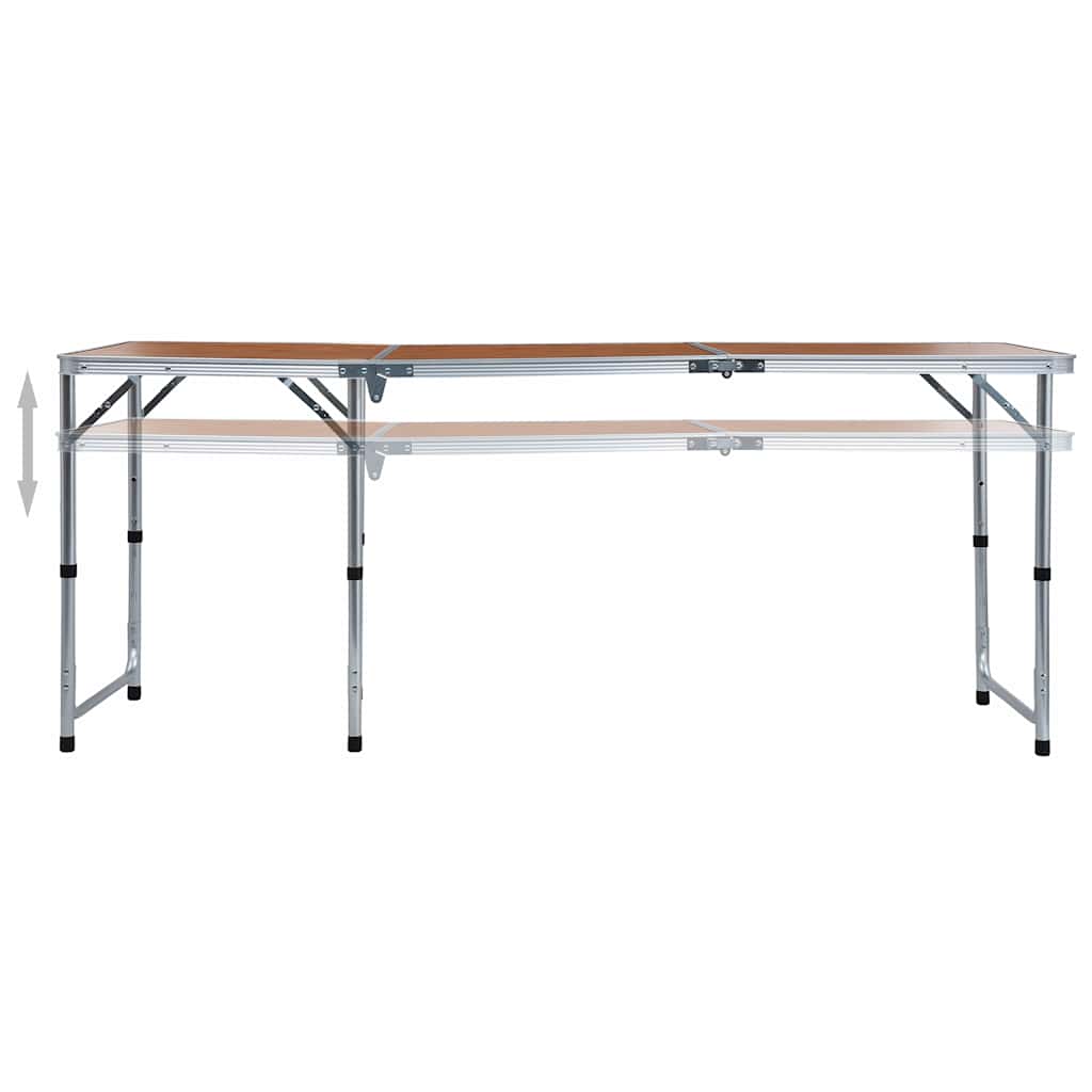 vidaXL Foldable Camping Table Aluminium 180x60 cm 2