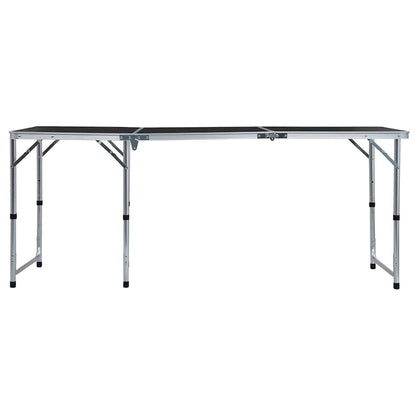 vidaXL Foldable Camping Table Grey Aluminium 180x60 cm 3