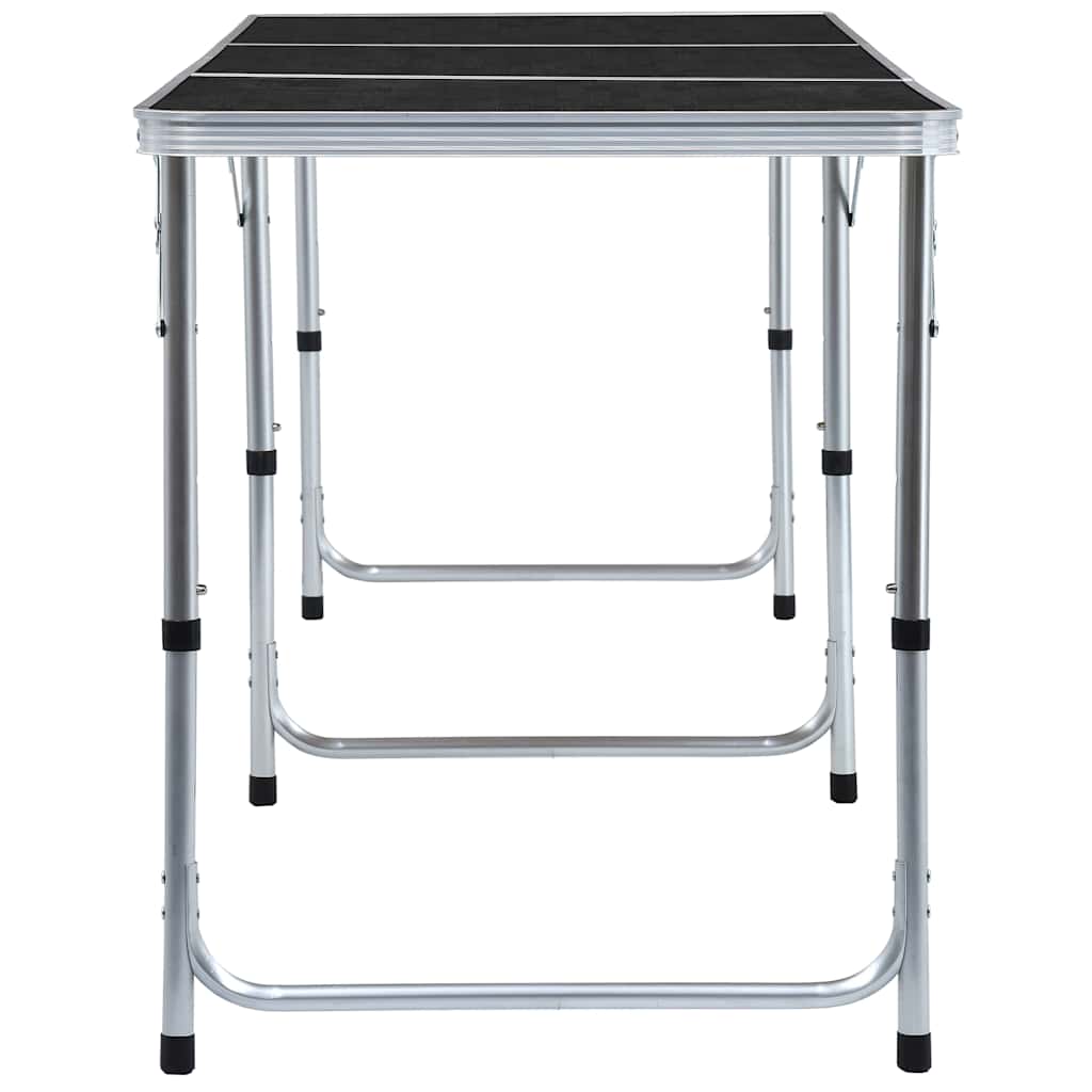 vidaXL Foldable Camping Table Grey Aluminium 180x60 cm 4