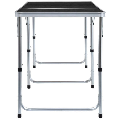 vidaXL Foldable Camping Table Grey Aluminium 180x60 cm 4