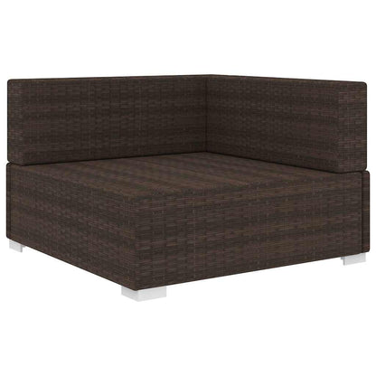 vidaXL Sectional Corner Chair with Cushions Poly Rattan Brown 2