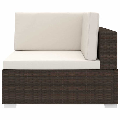 vidaXL Sectional Corner Chair with Cushions Poly Rattan Brown 4