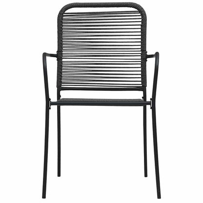 vidaXL Garden Chairs 2 pcs Cotton Rope and Steel Black 3