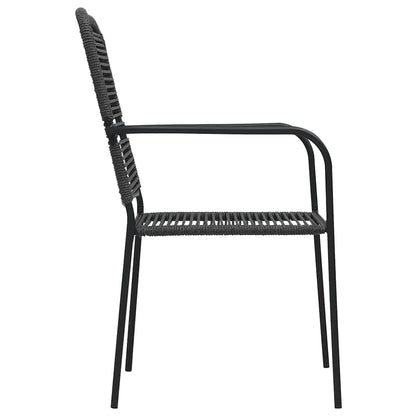 vidaXL Garden Chairs 2 pcs Cotton Rope and Steel Black 4