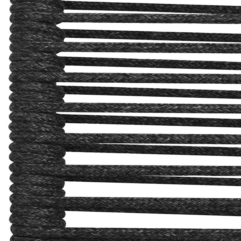 vidaXL Garden Chairs 2 pcs Cotton Rope and Steel Black 6
