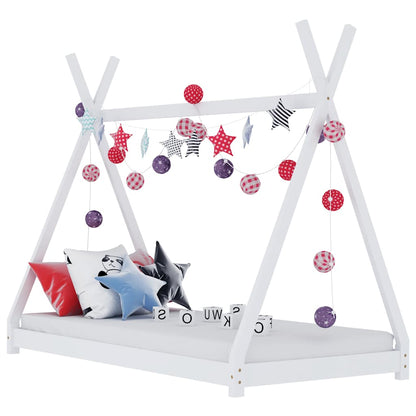 vidaXL Kids Bed Frame | White | Solid pine wood | 70 x 140 cm | Durable | Beds 1