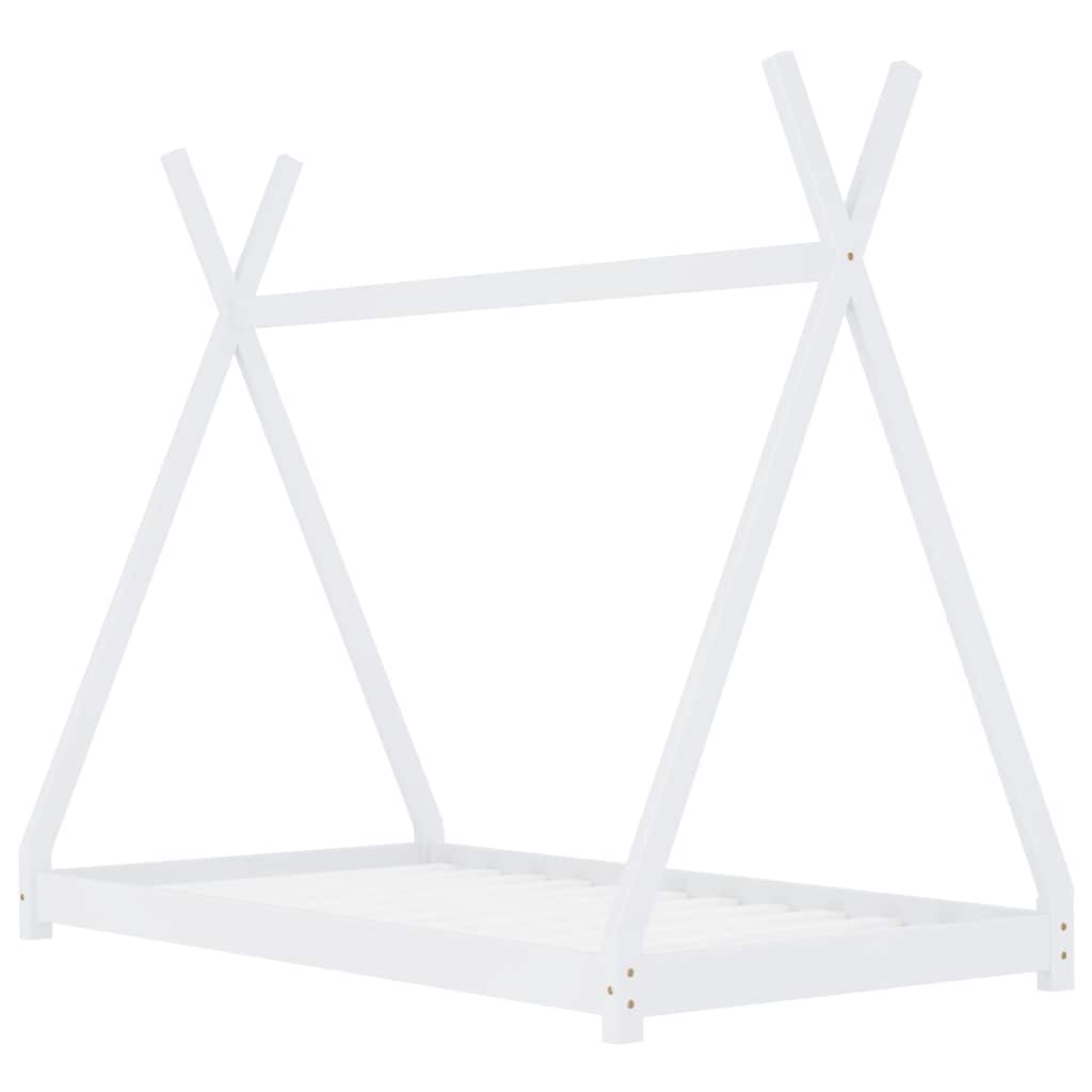 vidaXL Kids Bed Frame | White | Solid pine wood | 70 x 140 cm | Durable | Beds 2