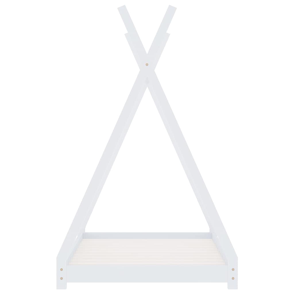 vidaXL Kids Bed Frame | White | Solid pine wood | 70 x 140 cm | Durable | Beds 4