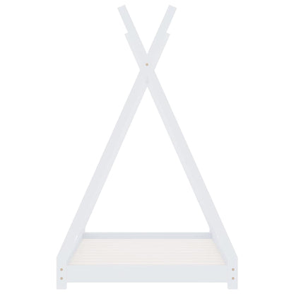 vidaXL Kids Bed Frame | White | Solid pine wood | 70 x 140 cm | Durable | Beds 4
