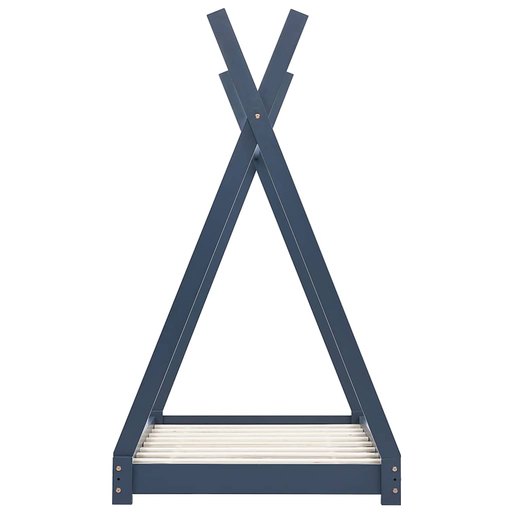 vidaXL Kids Bed Frame | Grey | Solid Pine Wood | Children's Bed Size 4