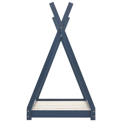 vidaXL Kids Bed Frame | Grey | Solid Pine Wood | Children's Bed Size 4