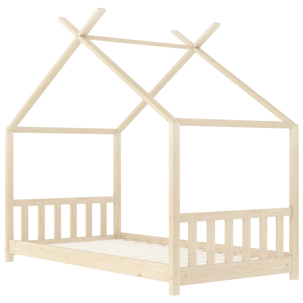 Kids Bed Frame Solid Pine Wood Brown