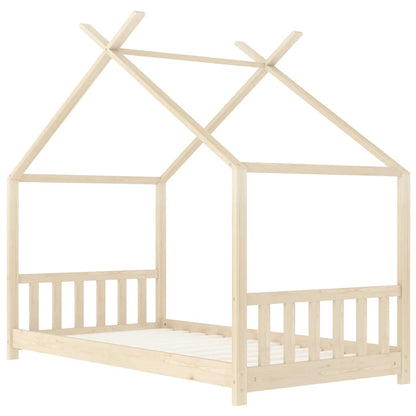 Kids Bed Frame Solid Pine Wood Brown