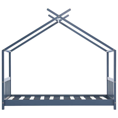 vidaXL Kids Bed Frame | Grey | Solid pine wood, plywood slats | 70 cm x 140 cm 4