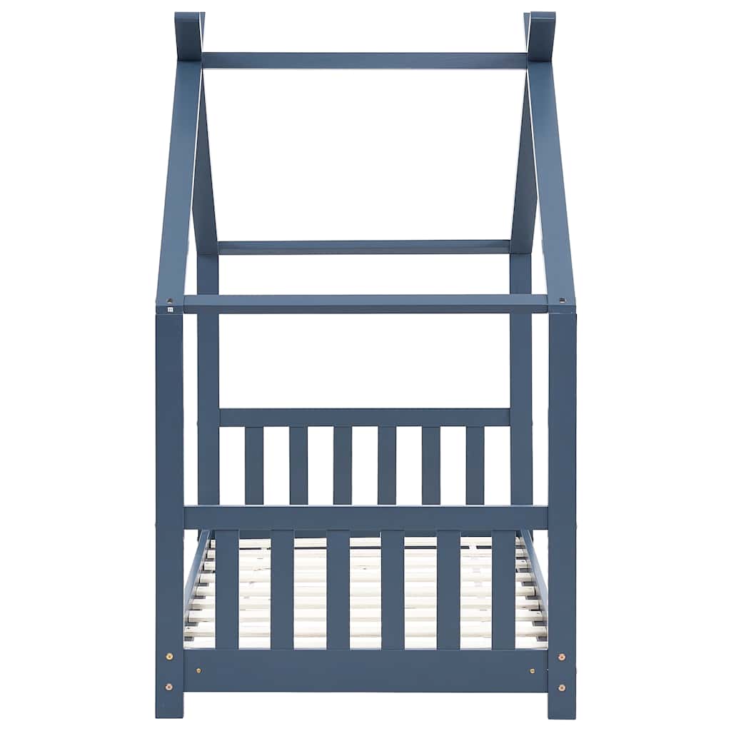 vidaXL Kids Bed Frame | Grey | Solid pine wood, plywood slats | 70 cm x 140 cm 5