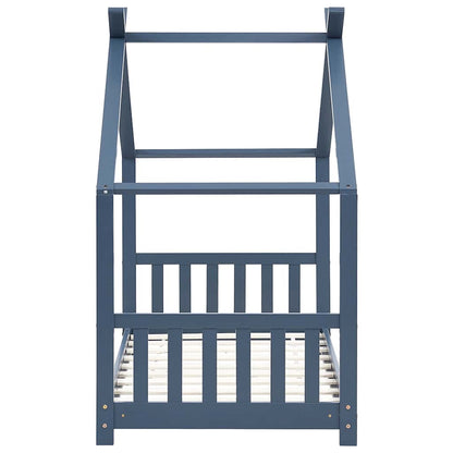 vidaXL Kids Bed Frame | Grey | Solid pine wood, plywood slats | 70 cm x 140 cm 5