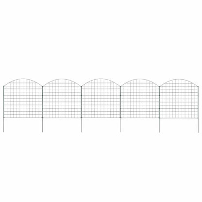 vidaXL Pond Fence Set 8 pcs Steel Green