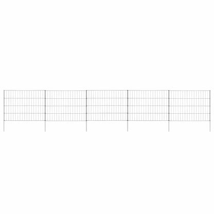 vidaXL Pond Fence Set 8 pcs Steel Green