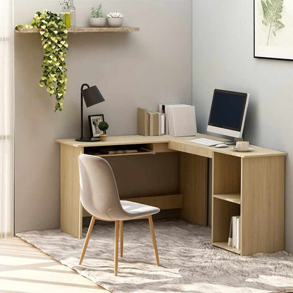 L-Shaped Corner Desk 120x140x75 cm Engineered Wood Sonoma oak
