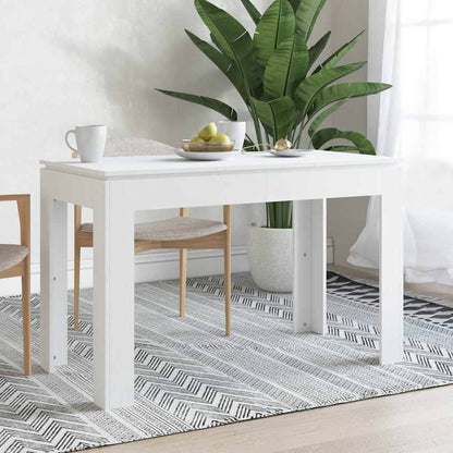Dining Table 120x60x76 cm Engineered Wood White