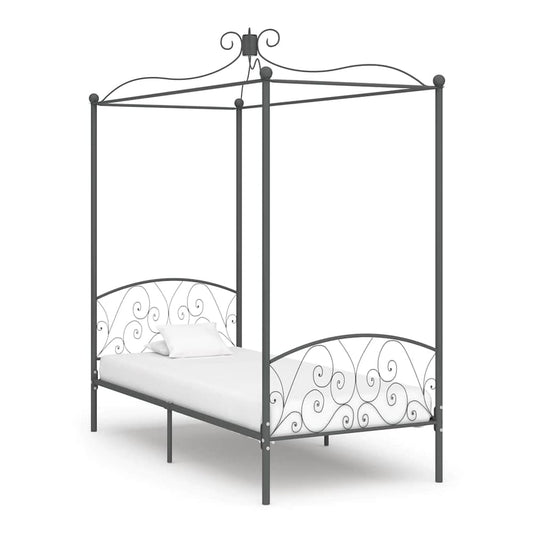 Canopy Bed Frame without Mattress Metal Grey