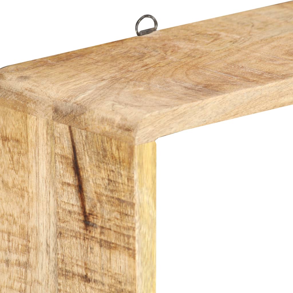 vidaXL Wall Cube Shelf | Brown | Solid mango wood | Set of 3 | Wall Cube Shelf 3