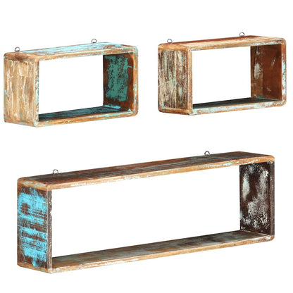 vidaXL Wall Cube Shelf | Multicolour | Solid reclaimed wood | Small and large 1