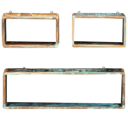 vidaXL Wall Cube Shelf | Multicolour | Solid reclaimed wood | Small and large 2