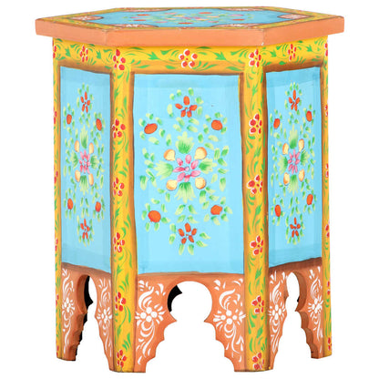 vidaXL Hand-painted Side Table Multicolour 38x33x42 cm Solid Mango Wood 2