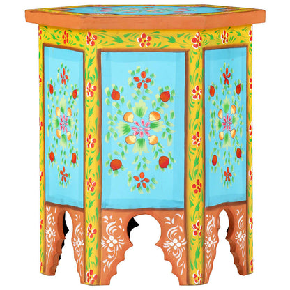 vidaXL Hand-painted Side Table Multicolour 38x33x42 cm Solid Mango Wood 6