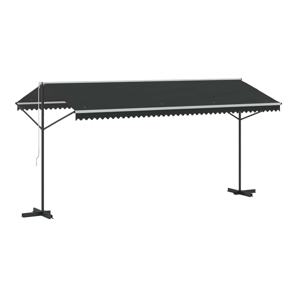 Free Standing Awning Polyester Anthracite 5 x 3 m with anthracite frame