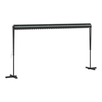 Free Standing Awning Polyester Anthracite 5 x 3 m with anthracite frame