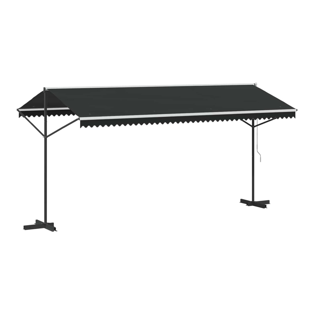 Free Standing Awning Polyester Anthracite 5 x 3 m with anthracite frame