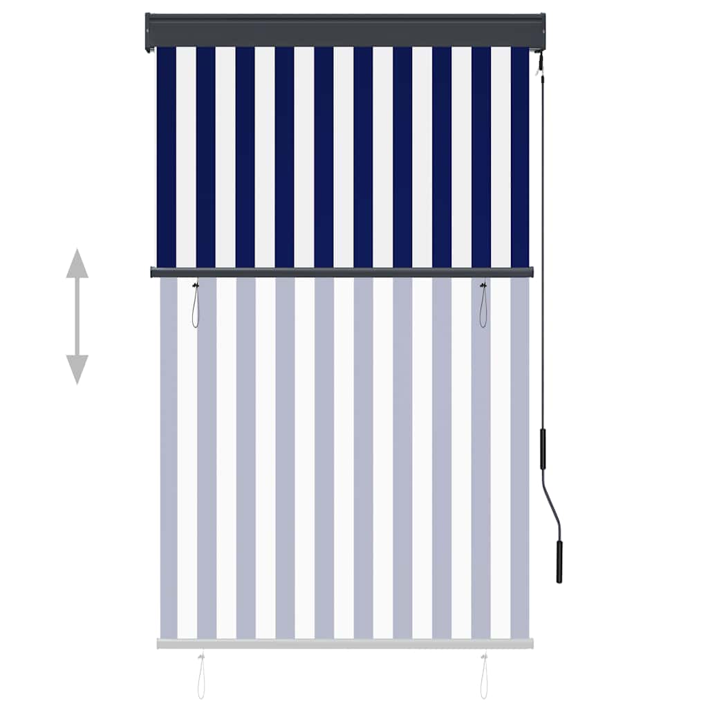 vidaXL Outdoor Roller Blind 100x250 cm Blue and White 3