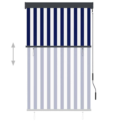 vidaXL Outdoor Roller Blind 100x250 cm Blue and White 3