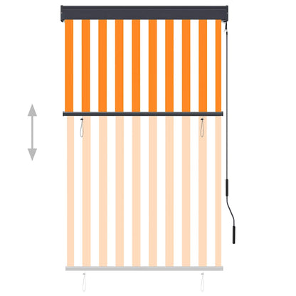 vidaXL Outdoor Roller Blind 100x250 cm White and Orange 3