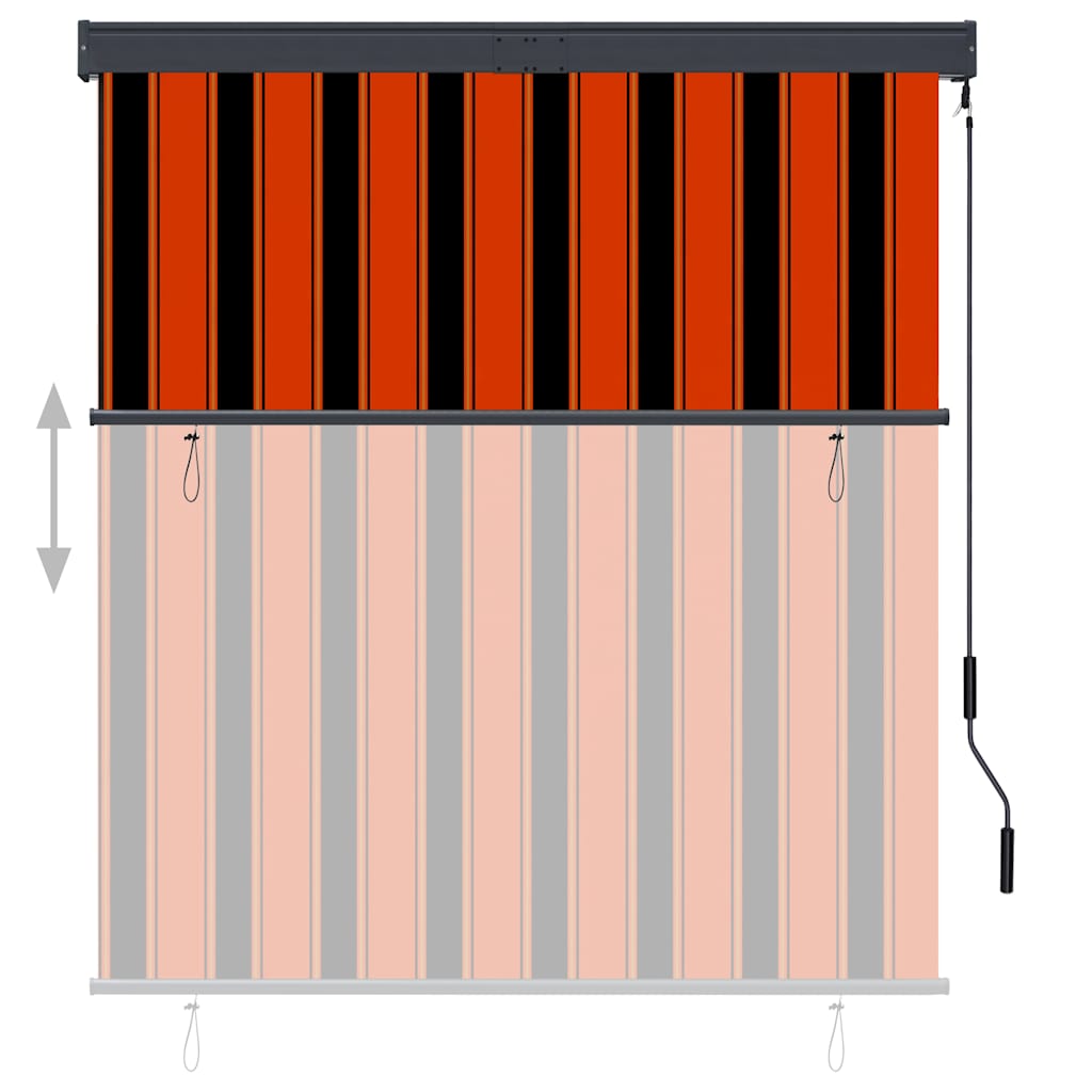 vidaXL Outdoor Roller Blind 140x250 cm Orange and Brown 3
