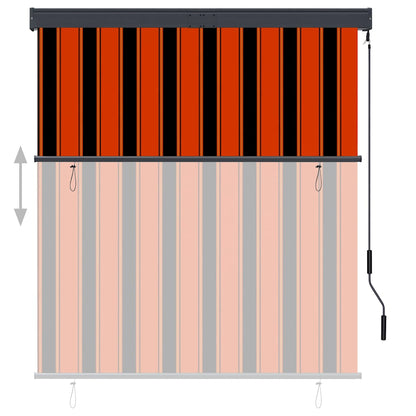 vidaXL Outdoor Roller Blind 140x250 cm Orange and Brown 3