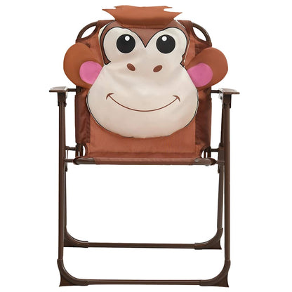 vidaXL 3 Piece Kids' Garden Bistro Set with Parasol Brown 4