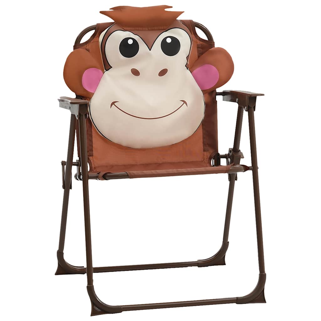 vidaXL 3 Piece Kids' Garden Bistro Set with Parasol Brown 5