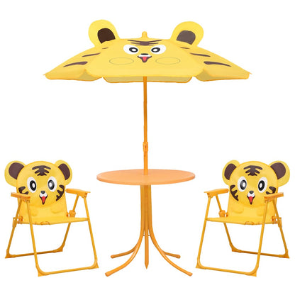 vidaXL 3 Piece Kids' Garden Bistro Set with Parasol Yellow 1