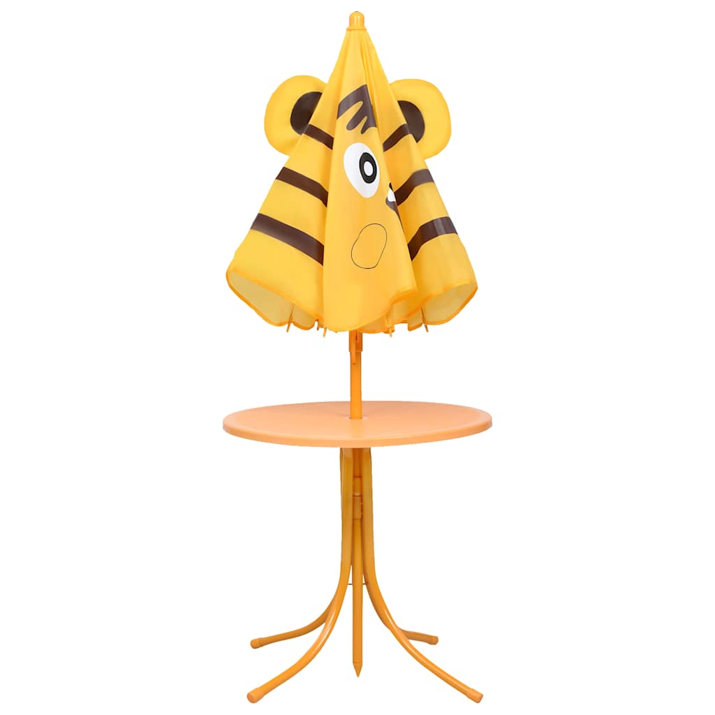 vidaXL 3 Piece Kids' Garden Bistro Set with Parasol Yellow 3